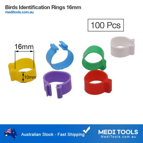 Birds Identification Rings 16mm - 100Pcs