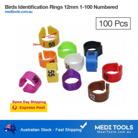 Birds Identification Rings 12mm 1-100 Numbered