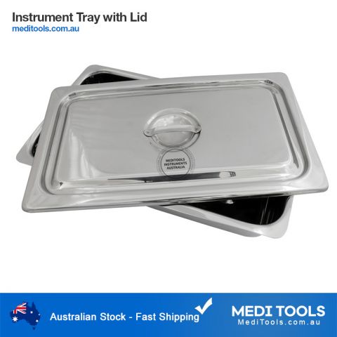 Instrument Tray with Lid - Stainless Steel