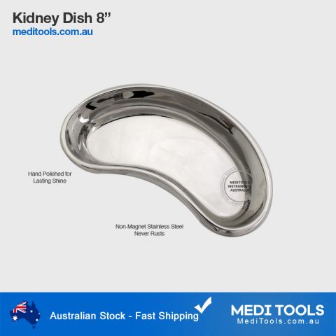 Kidney Dish Stainless Steel 8"