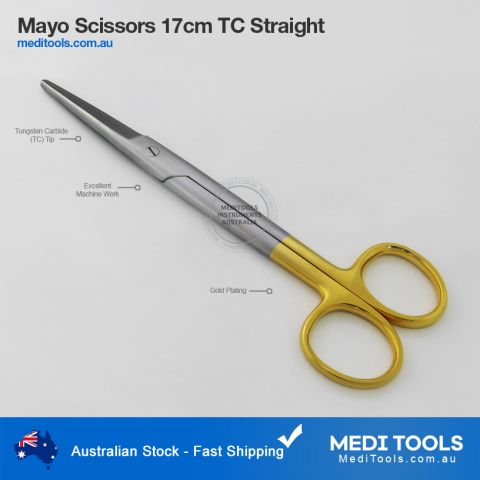 Mayo Scissors 17cm TC Straight
