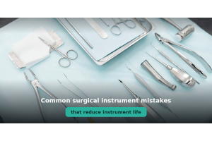 Infographic illustrating common surgical instrument mistakes and their impact on post-surgical complications.