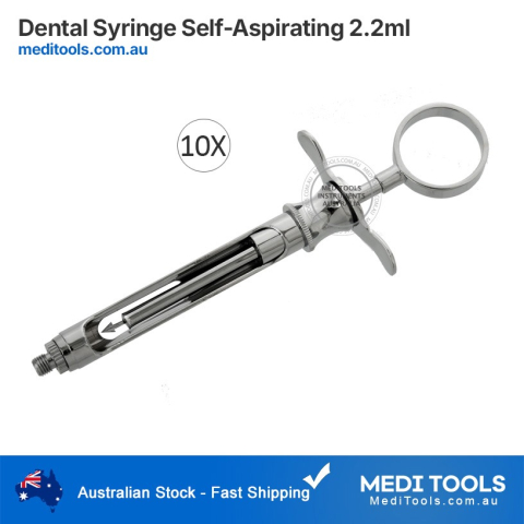 Dental Self-Aspirating Syringe 2.2ml 10X Bulk Pack