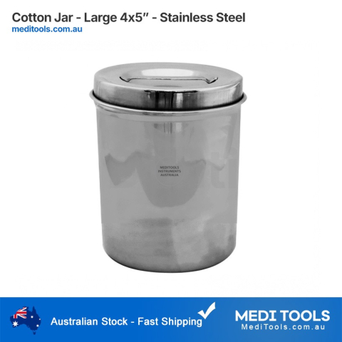 Cotton Jar - Dressing Jar 4x 5" Stainless Steel