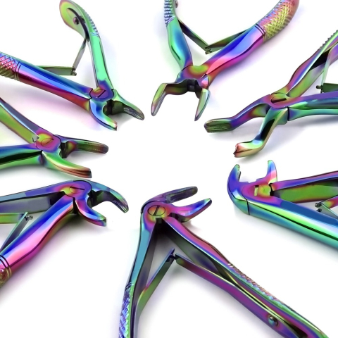 Pediatric Multicolor Rainbow Extraction Forceps Set 