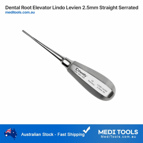 Lindo Levien Dental Root Elevator 2.5mm Straight - Serrated