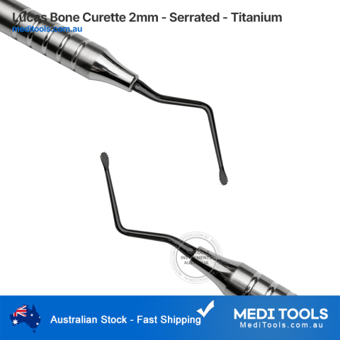 Lucas Bone Curette #84 - 2mm Serrated Titanium