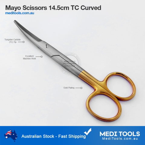 Mayo Scissors 14.5cm TC Curved