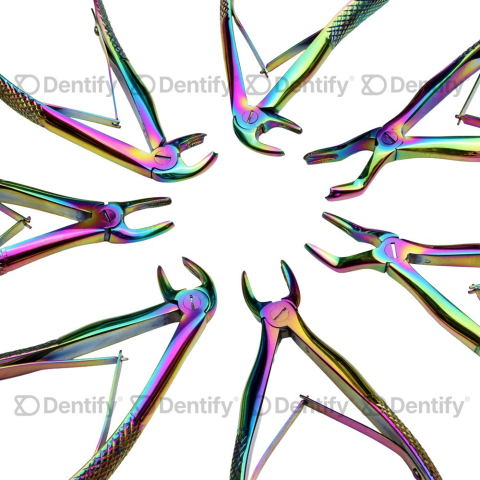 Pediatric Multicolor Rainbow Extraction Forceps Set 