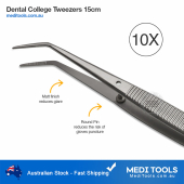 Dental London College Tweezers 15cm Serrated - 10X