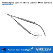 Micro Surgical Scissors 14.5cm Curved - Micro Serrated