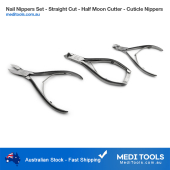 Nail Nippers Set - Nail Nippers Straight Cut - Half Moon Cutter - Cuticle Nippers