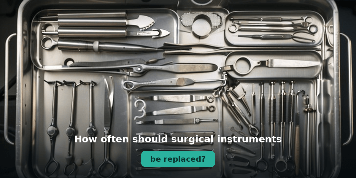 A chart illustrating recommended replacement intervals for various surgical instruments based on usage and sterilization cycles.