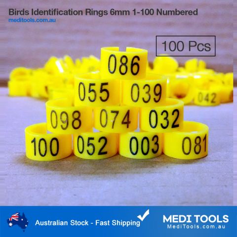 Birds Identification Leg Ring 10mm 1-100 numberd