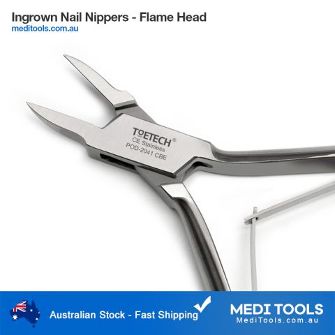 Ergonomic flame-head ingrown toenail nippers for effective ingrown nail care.










