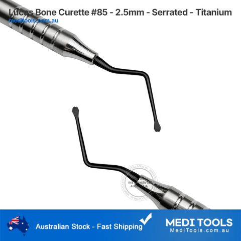 Lucas Bone Curette #85 - 2.5mm Serrated Titanium
