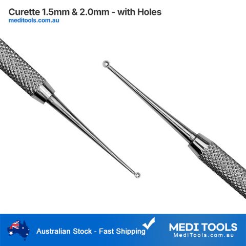 Podiatry Curette 1.5mm/2.0mm with Holes