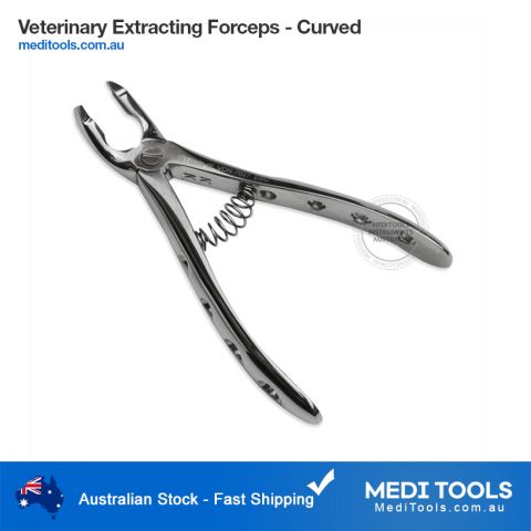 Veterinary Extraction Forceps Curved