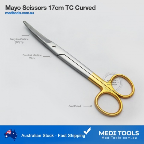 Mayo Scissors 14.5cm TC Curved
